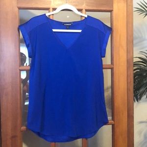 Express cobalt blue short sleeve blouse